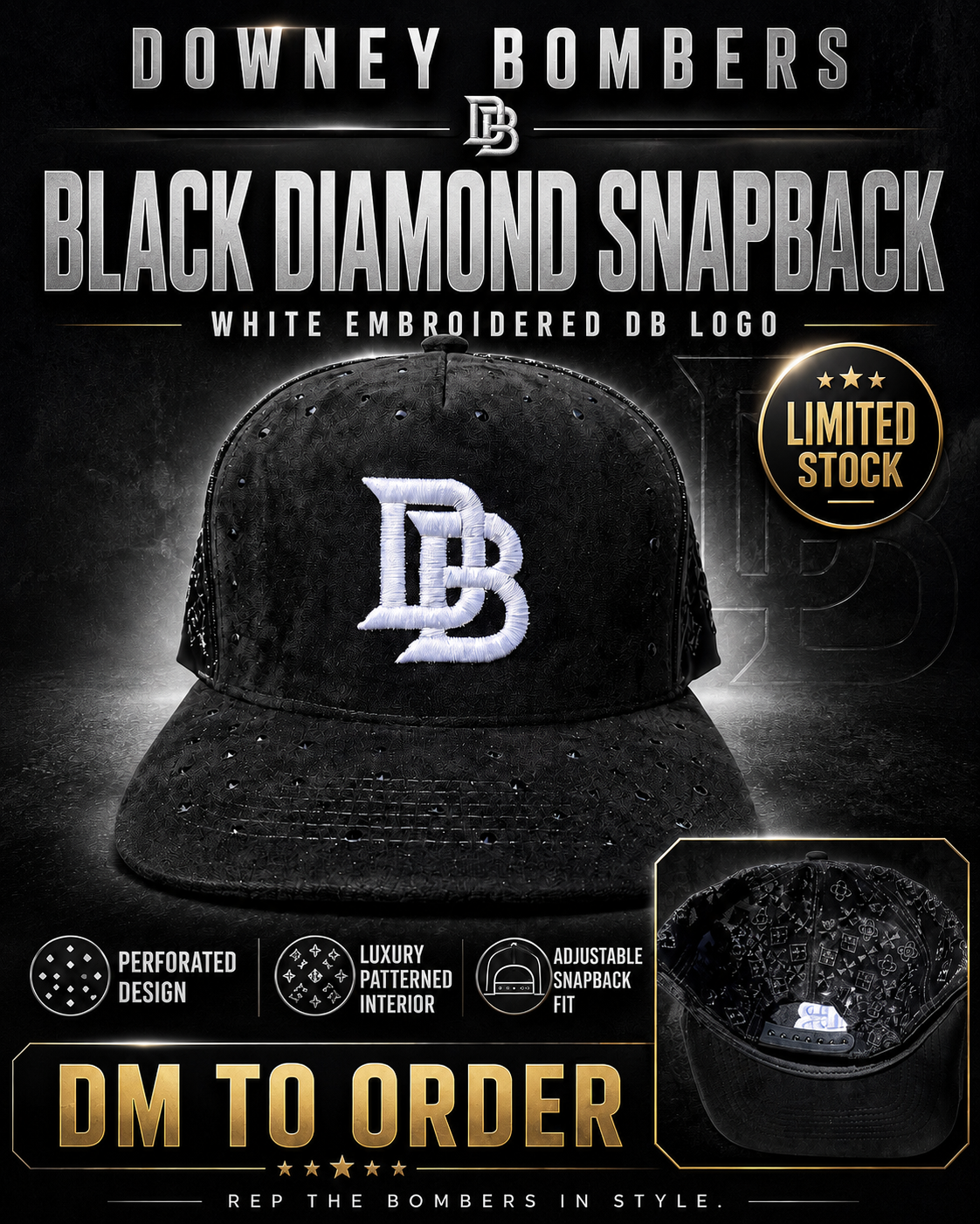 Downey Bombers Black Diamond Snapback