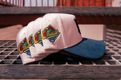 Downey Bombers × Chalio’s Corduroy Hat – White/Black