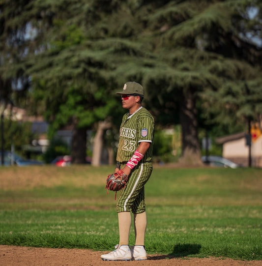 Downey Bombers Green Pinstripe Jersey – Custom Name & Number