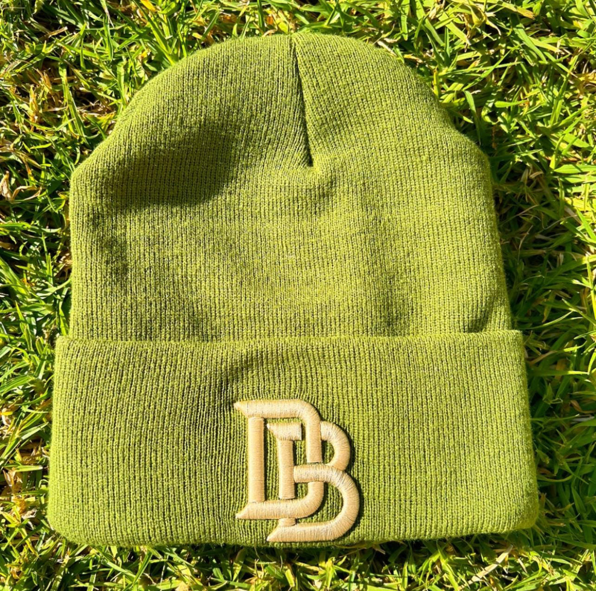 Downey Bombers Embroidered Beanie – Olive Green