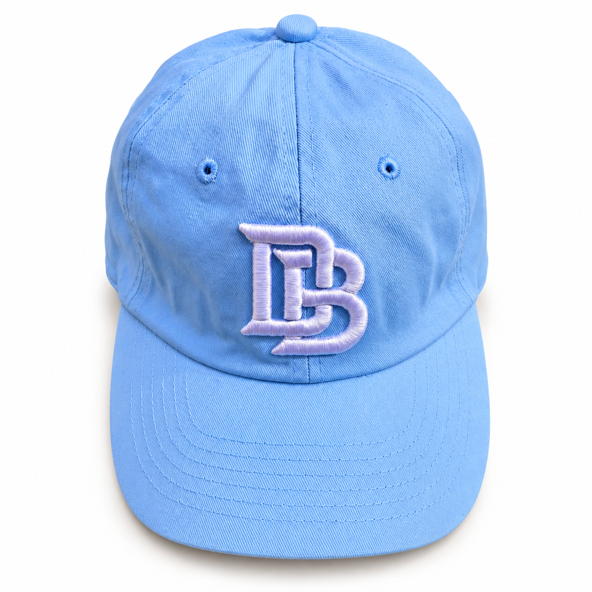 Downey Bombers Low Profile Hat – Powder Blue (Unisex), digitally retouched product photograph on a neutral background.