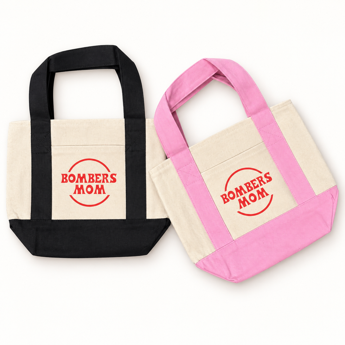 Choose one Bombers Mom tote in Pink or Black; one tote included per bundle.